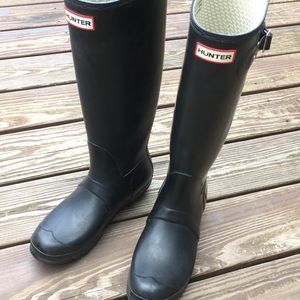 Hunter Original Tall Rain Boots Matte Black (9)